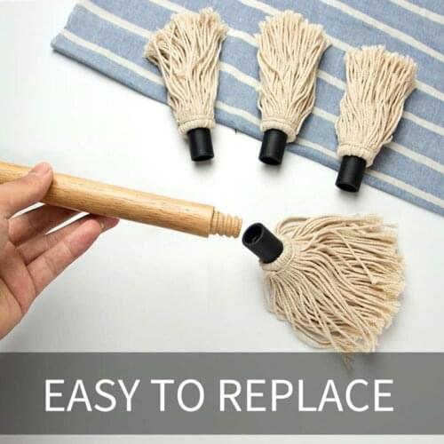 Grill Basting Brush BBQ Mop Brush Professional Barbecue Brush Mop Style Cotton Fiber Head and Natural Hardwood Handle