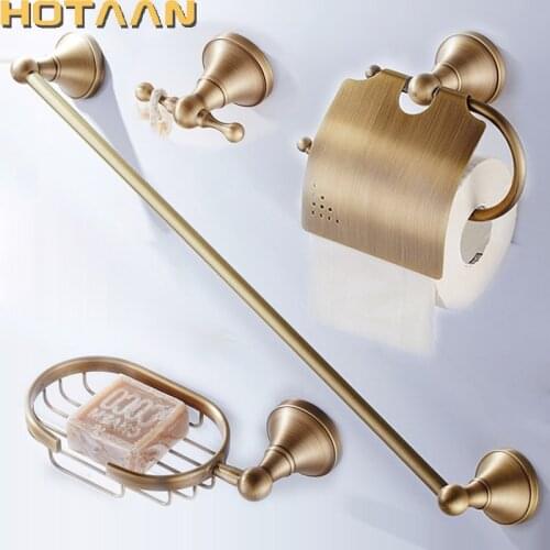 HERBATA NEW solid brass Bathroom Accessories Set,Robe hook,Paper Holder,Towel Bar,Soap basket, bathroom sets,HT-813500-B