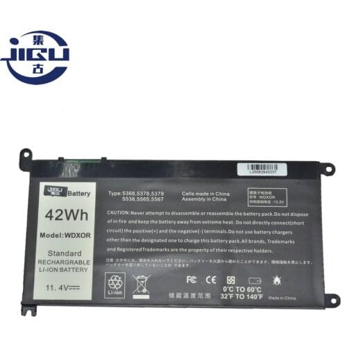 JIGU 11.4V WDX0R P58F RRJDX T2JX4 CYMGM P75G New Laptop Battery For DELL For Vostro 5481 5568 For Latitude 3180 3379 3189 3190