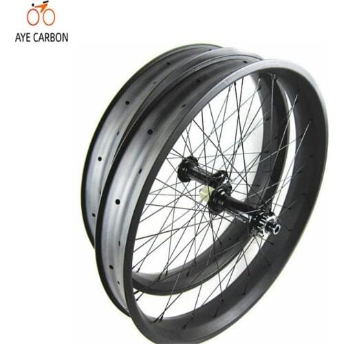 Good price 26er carbon 80mm wide fat bike wheels Snow Bike Wheels hookless tubeless ready carbon Sand Bike Wheelset