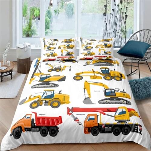 Cartoon Truck Bedding Set Car Toy 3D Print Comforter Luxury Queen King Single Size Duvet Cover Set Home Textile Decor Fashion