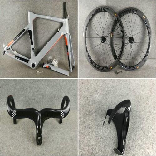 Disc brake Concept V3RS Road Carbon Frames Gray and Cosmic 50mm Disc carbon Wheelset Sliver Handlebar Bottle Cages