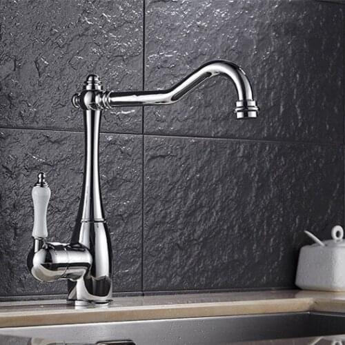 Single ceramic handle single hole kitchen sink tap for luxury brass kitchen water mixer tap from DONA SANITARY