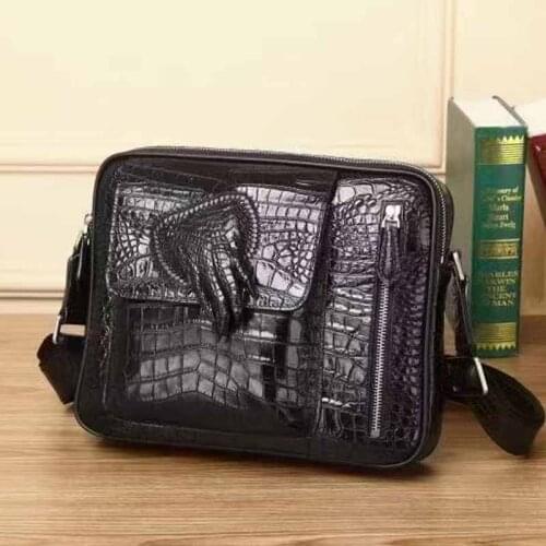 Crocodile Mens shoulder bag sacos de ombro Mens bag Cowhide shoulder bags Men handbag bag men leather Briefcase crossbody bags