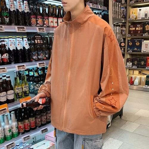 Mens Stand Collar Pure Cotton Bomber Jacket Men Patchwork Autumn Coat Jacket Casual Oversized Jackets Women Streetwear 2021