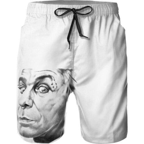 Summer Men Beach Short Breathable Quick Dry Humor Graphic R320 Casual Till And Lindemann Pants