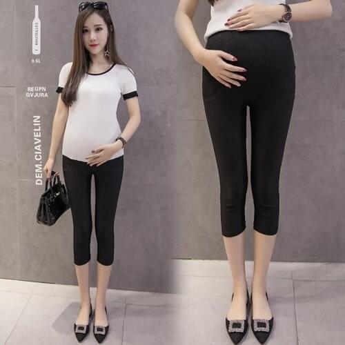 Summer Maternity 7 Pants Fashion Modal High Waist Pregnant Women Care Belly Solid Leggings Pregnancy Casual Outwear Clothing