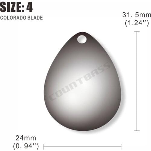50PCS Size 4 -24x31.5mm Nickel Plating Steel Smooth Colorado Spinner Blades, DIY Spinner bait Fishing Lures, Tackle Craft