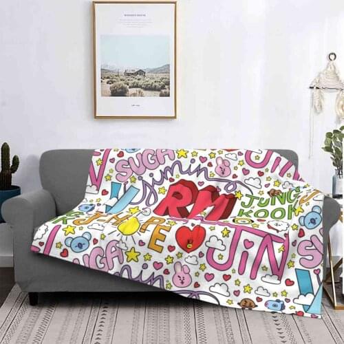 B T S' Members' Cute Names. Air Conditioning Blanket Soft Warm Light Thin Blanket Namjoon Rm Rap Monster Jungkook Suga Jimin V