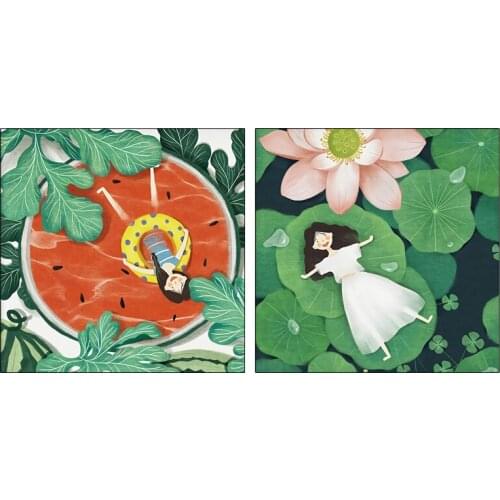 Cross Stitch Kits Embroidery Needlework Sets DIY 11CT Print Canvas Patterns For Children Room Decoration Cartoon Girl