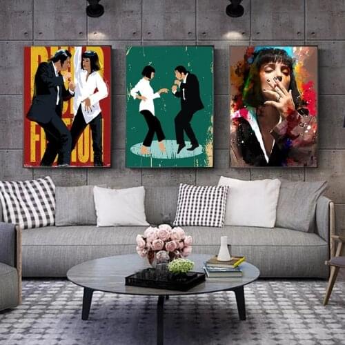 Classic Movie Pulp Fiction Smoking Woman Dancing Canvas Paintings Abstract Posters Prints Wall Art Pictures Home Decor Cuadros