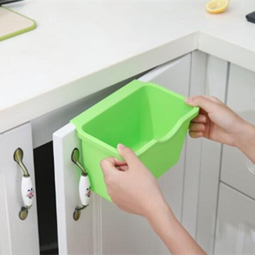 New Kitchen Cabinet Door Hanging Trash Garbage Bin Can Rubbish Container Household Cleaning Tools Waste Bins Dropshipping