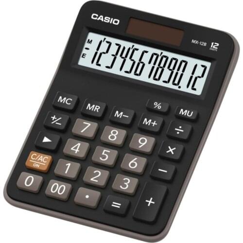 Casio (Mx-12b-Bk) - 12-Bit Desktop Office Calculator - Plastic Solar Calculat