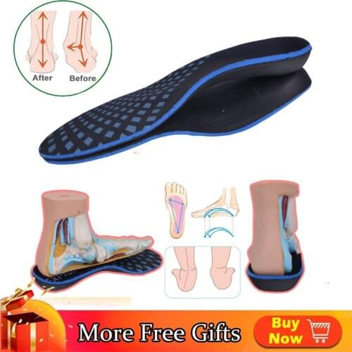 3D Deep Heel Arch Support Orthotic Insoles for Flat Foot Plantar Fasciitis Relieve Feet Pain and orthopedic Pronation for Shoes
