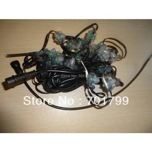 50pcs DC5V input IP68 WS2811 LED pixel light,all black wire,input end with 2m long 4core male conector