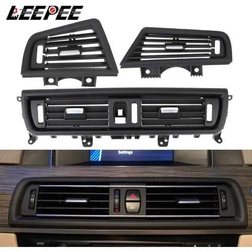 LEEPEE Car Air Conditioning Vent Repalcement For BMW 5 Series F10 F18 Left Center Right Grill Outlet Panel Cover Chrome Plate
