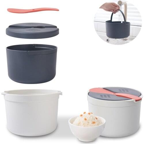 2L Rice Cooker For Microwave Oven Multifunctional Rice Cooker Two-Layer Steam Pot For Home Restaurant Kitchen Accessories Home