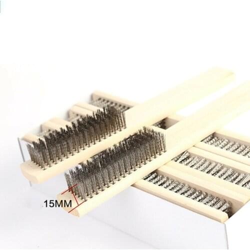 Wooden Handle Wire Brush Industrial Devices Polishing Grinding Cleaning Descaling Hand Tool Accessories