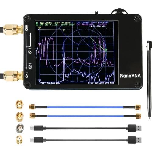 NanoVNA 10KHz-1.5Ghz Vector Network Analyzer Kit MF HF VHF UHF 2.8" Antenna Analyzer Measuring Spectrum Analyzer Nano VNA