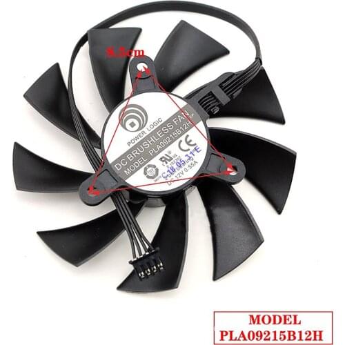 3Pin/4Pin Cooling Fan eplacement PLA09215B12H Graphics Card Cooler Fan for RTX2070 2060 MINI ITX OC Repair Parts