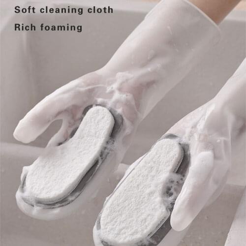 Magic Silicone Dishwashing Brush Gloves Dishwashing Gloves Kitchen Cleaning 1 Pair of Tools Heat Insulation and Wear Resistance