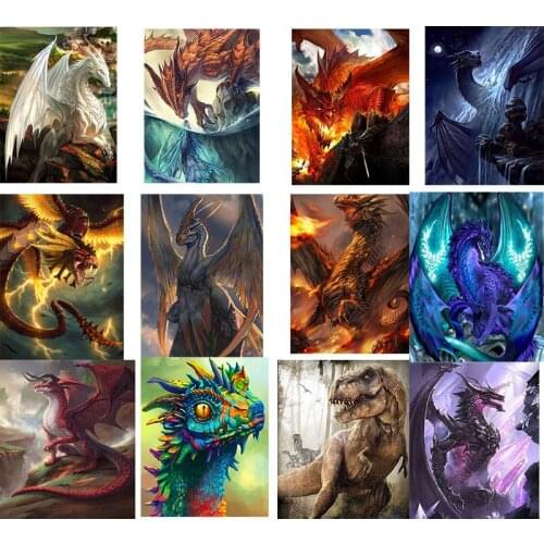 Animal Dragon Frame Oil Painting European And American Style Home Decor