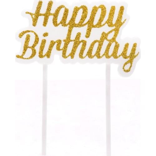 1pc Gold/Silver New Shiny Gold Powder Happy Birthday Candle Local Cake Decoration Letter Candle Baby Birthday Candle Supplies
