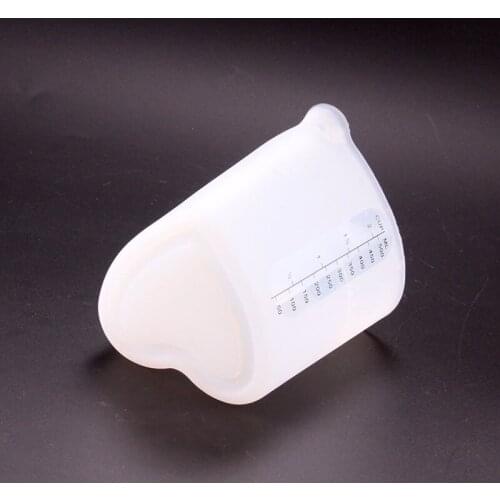 100pcs 500 ML Measuring Cup Silicone Heart Shape Large Capacity Soft Measure Cup Home Cake Baking Liquid Measure Tools