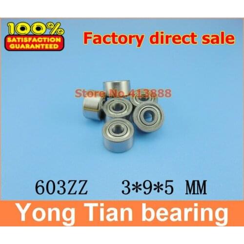 1000pcs/lot free shipping Wholesale Double Shielded Miniature Deep Groove Ball Bearings 603ZZ 3*9*5 mm