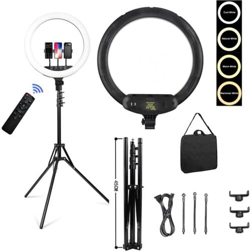 18inch Dimmable Photography light Led Ring Light Bi-color 3200-5600K 336 led Ring Lamp For Camera Photo Studio Phone
