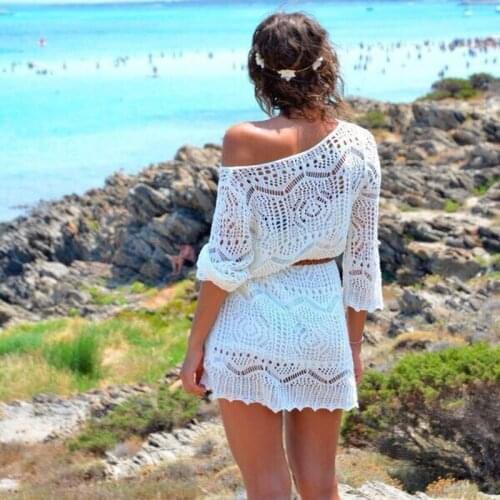 2019 Explosions Swimwear Blouse Bikini Knit Embroidery Beach Blouse Long Sleeve Dress Bikini Swimsuit Blouse
