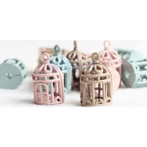 5 Pieces 1/12 Dollhouse Miniature Stainless Steel Birdcage Model Micro Landscape Decorations