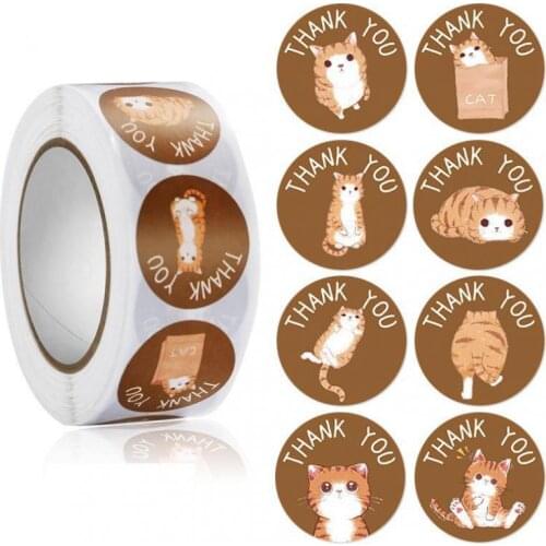 500pcs Cute Animal Thank You Stickers Roll For Your Order Small Business Packaging,Birthday,Party Favors Merry Christmas,Wedding