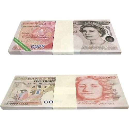80pcs Paper Pound GBP Heaven Hell 5000 Bank Note Ancestor Money Replica April Fools' Day Kidding Gift Tricky Festival Day Crafts