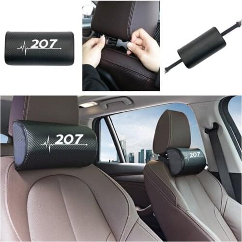 1pcs car neck pillows both side pu leather single headrest for Peugeot 207 Accessories Car Styling