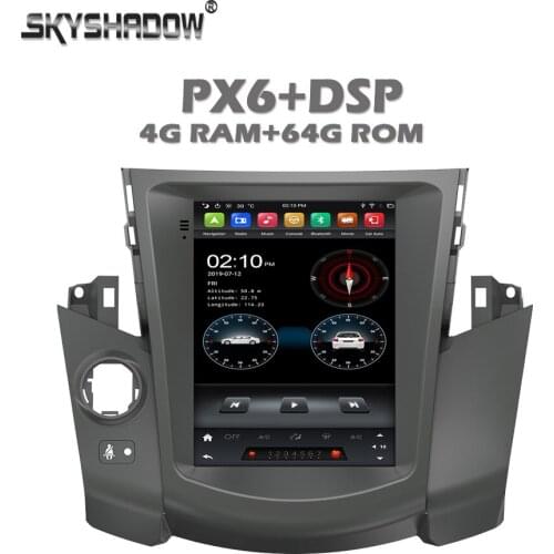 Tesla Style PX6 Car DVD Player DSP IPS Android 10.0 Bluetooth 5.0 Wifi RDS RADIO GPS For Toyota RAV4 2009 2010 2011 2012