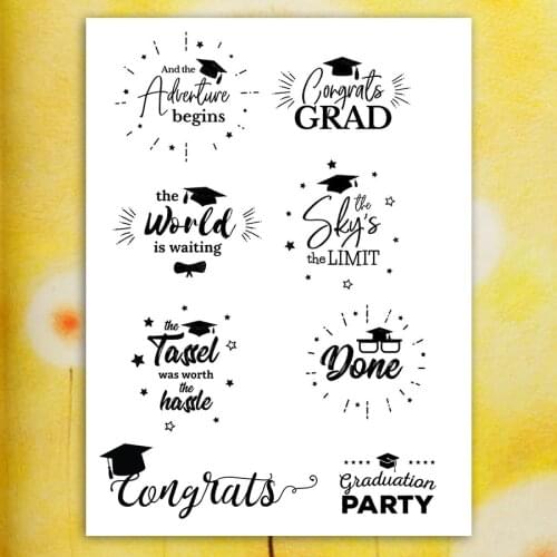 AZSG Congrats Grad Clear Stamps For DIY Scrapbooking/Card Making/Album Decorative Transparent Silicone Stamp Crafts