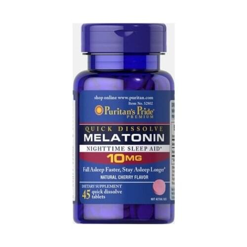 Free shipping Melatonin 10mg Nighttime sleep aid 45 pcs，Strawberry Flavour