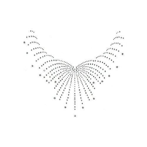 BlingQueen 25PCS/LOT Iron On Transfer Rhinestone Neckline Design