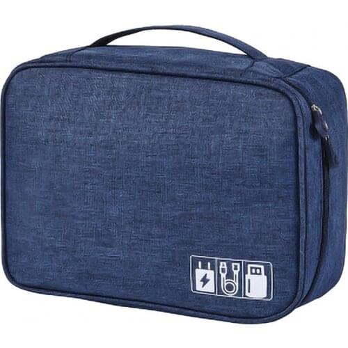 Durable Multifunctional Earphones Electronics Accessories Case Polyester Waterproof Data Cable Storage Bag Pouch for Daily Life