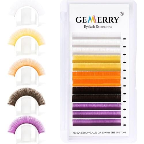 Colored Easy Fan Lash Omrbre Colorful D Curl Easy Fanning Volume Eyelashes Extension Auto Flowering Rapid Blooming Fans Lashes