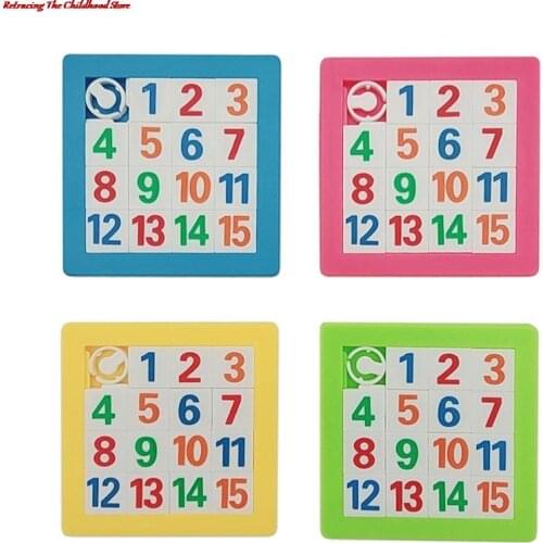 2019 New 7*7cm 3D Slide Puzzle Plastic Building Childrens Educational Toys Numbers Alphabets Learning Jigsaw Game Toys Gift