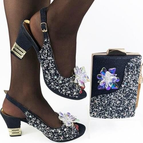Doershow hot Italian Matching Shoes and Bag Set African Wedding Shoe and Bag set Italy Shoe and Handbag Summer Set Women!SDA1-11