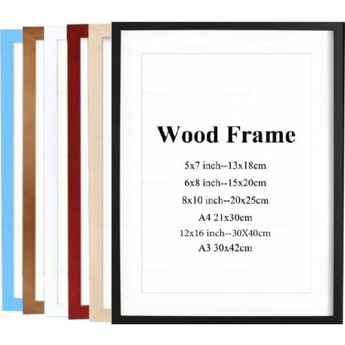 Photo Frame A4 A3 Wooden Frame Black White Nature Solid Simple Wall Mounting Hardware Included Customized Drop Ship