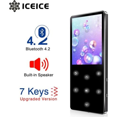 ICEICE MP3 Player with Bluetooth Touch Keys Built-in Speaker 8GB 16GB 32GB 40GB HiFi Portable Walkman Radio FM Recording MP 3