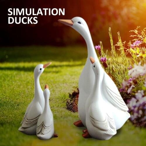 Simulation Ducks Ornaments Resin Statue Mother And Child Simulation Duck Landscape Crafts Garden Yard Artificial Crafts Decor