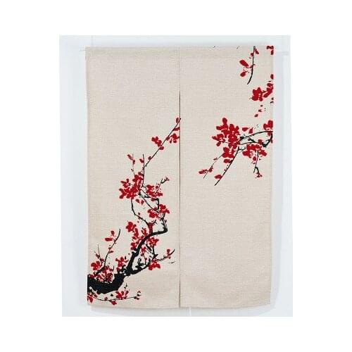 China plum blossom ink painting curtain cloth art study Chinese wind door curtain porch blinds sitting living room decoration