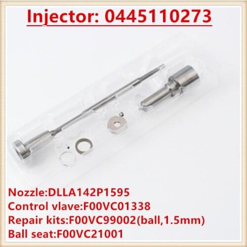 Injector 504088755 0445110273 injection overhaul repair kits nozzle DLLA142P1595 F00VC01338