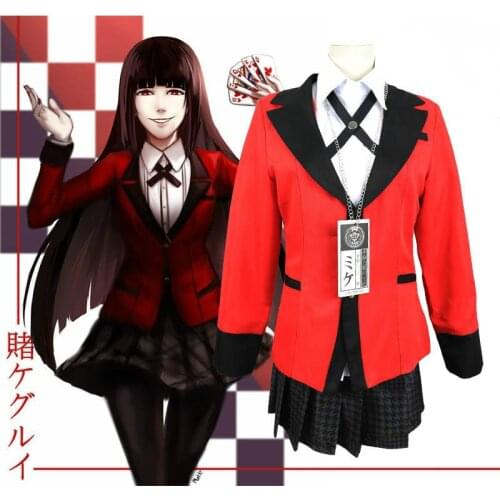 Anime Yumeko Jabami Cosplay Costume Japanese High School Uniform Halloween Party Cosplay Costumes Women Girls Kid