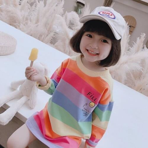 Baby Girls Summer T Shirts Cartoon Rainow Princess Dress Children Clothing Beach Party Short Sleeves Sundress